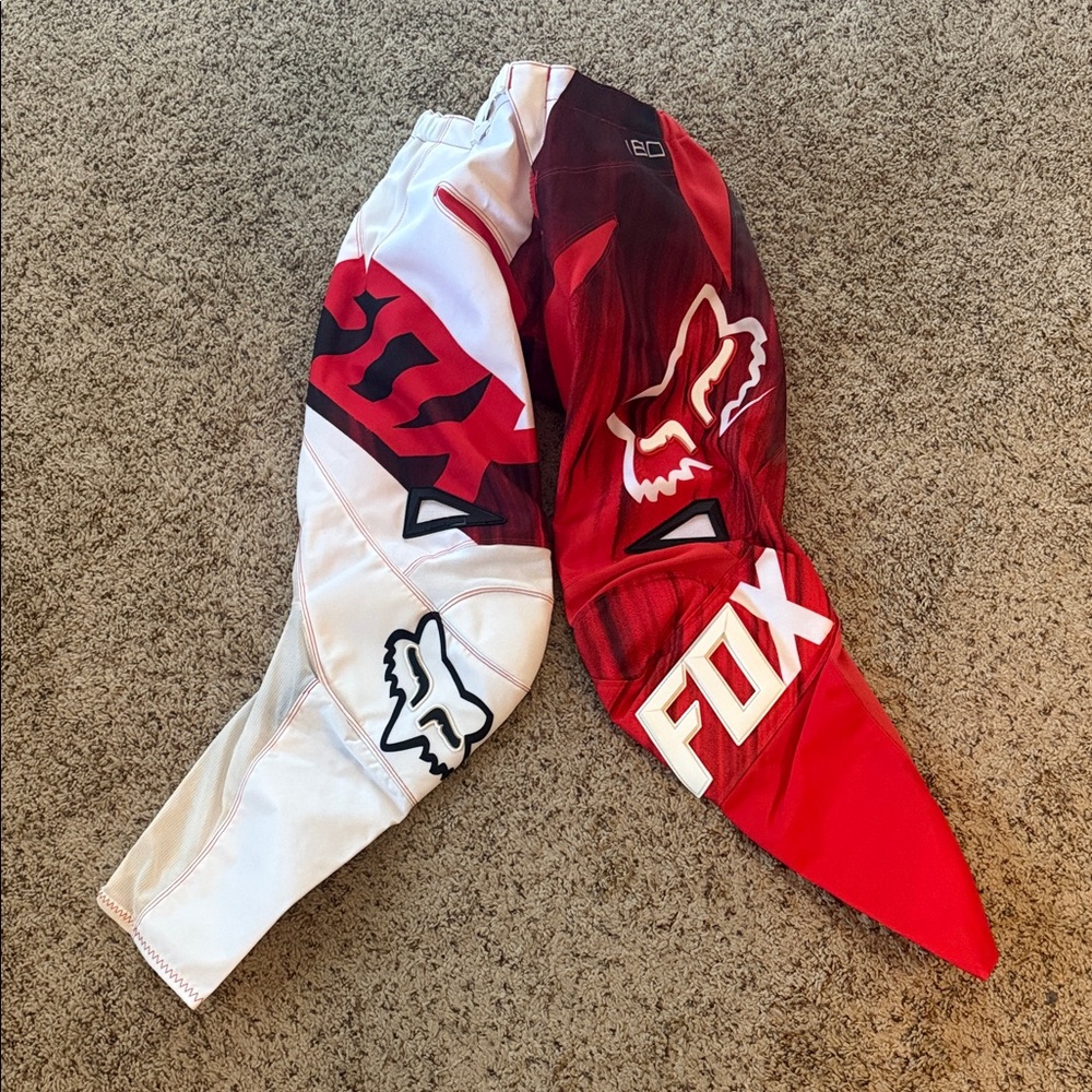 Men's fox racing Bold Red and White motocross Pants